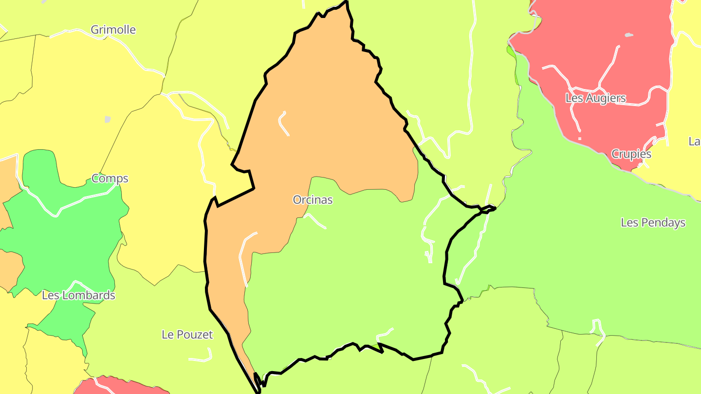 Carte des prix de l'immobilier Orcinas