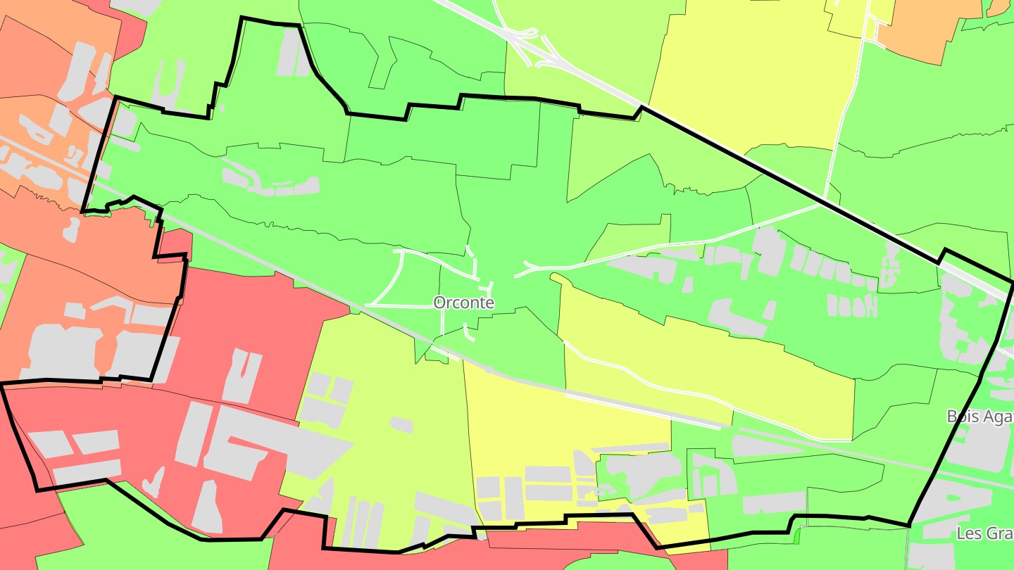 Carte des prix de l'immobilier Orconte