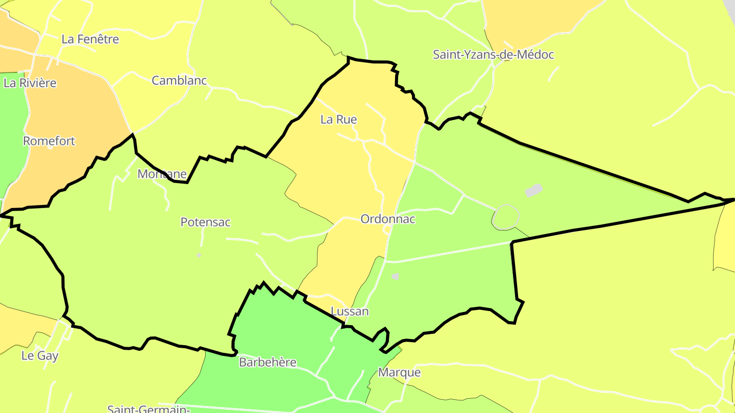 Carte des prix de l'immobilier Ordonnac