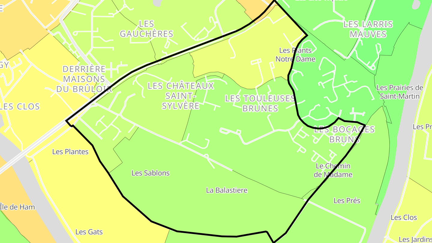 Carte des prix de l'immobilier Orée du Bois
