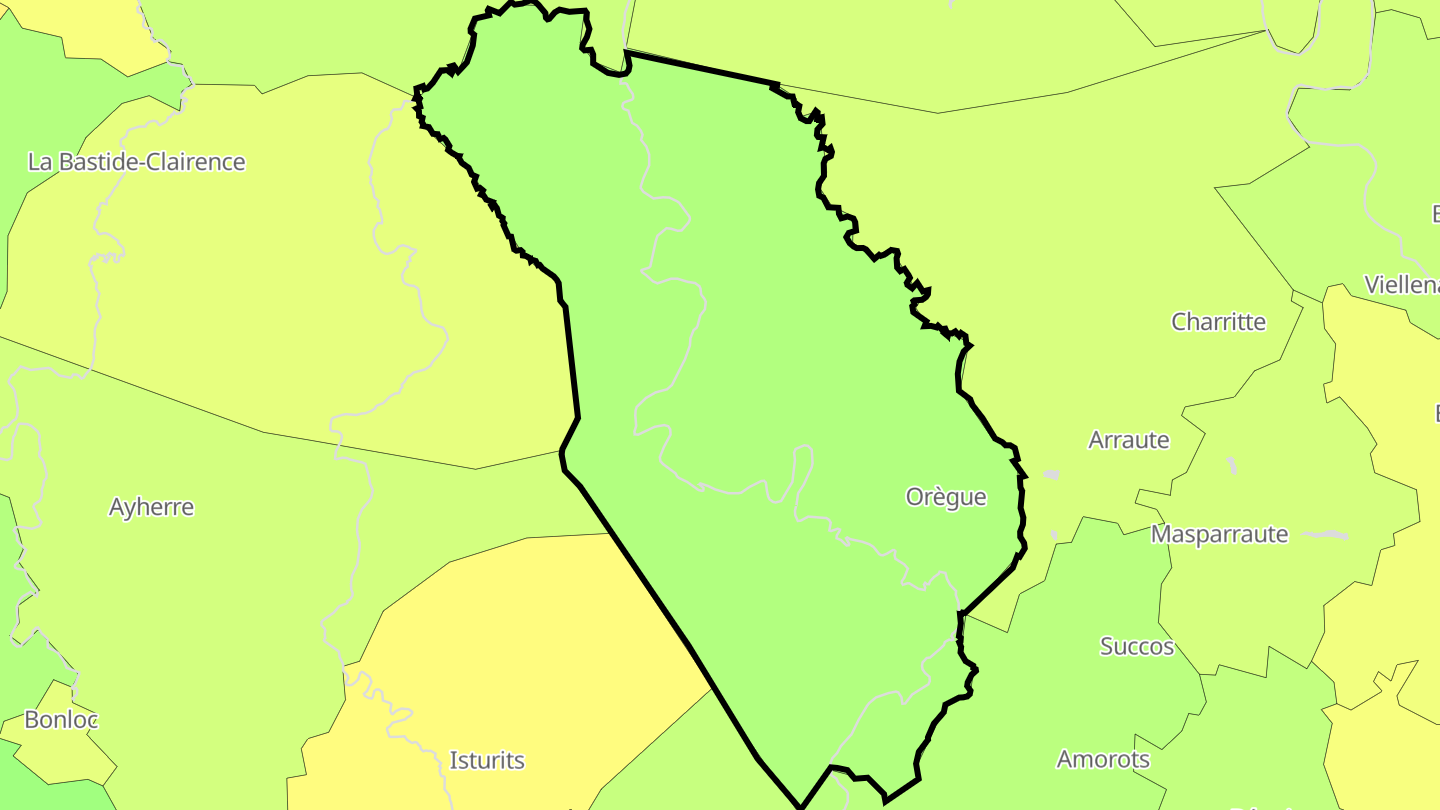 Carte des prix de l'immobilier Orègue