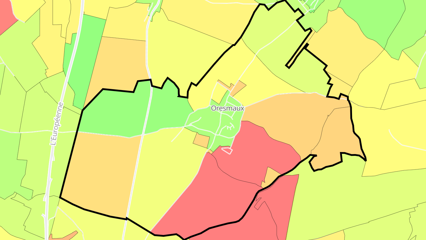 Carte des prix de l'immobilier Oresmaux