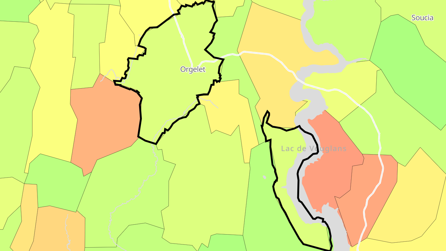 Carte des prix de l'immobilier Orgelet
