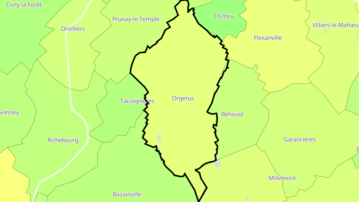Carte des prix de l'immobilier Orgerus
