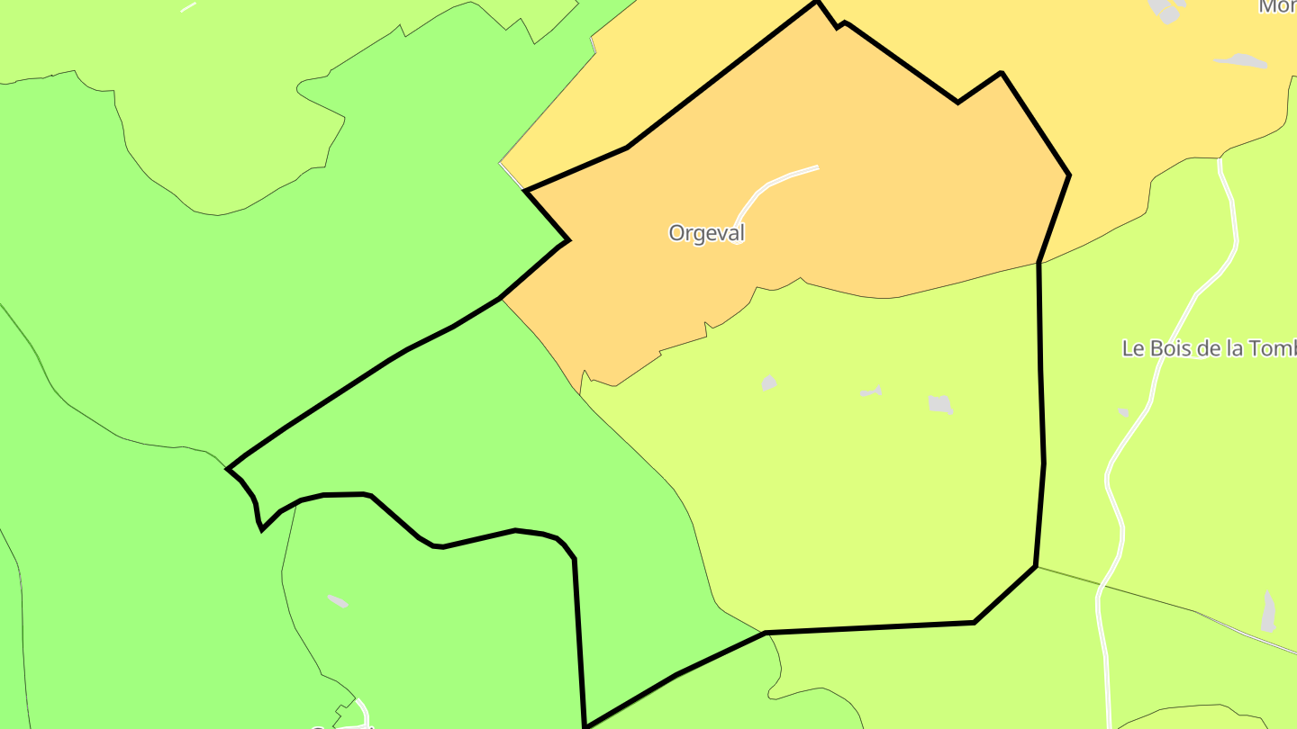 Carte des prix de l'immobilier Orgeval