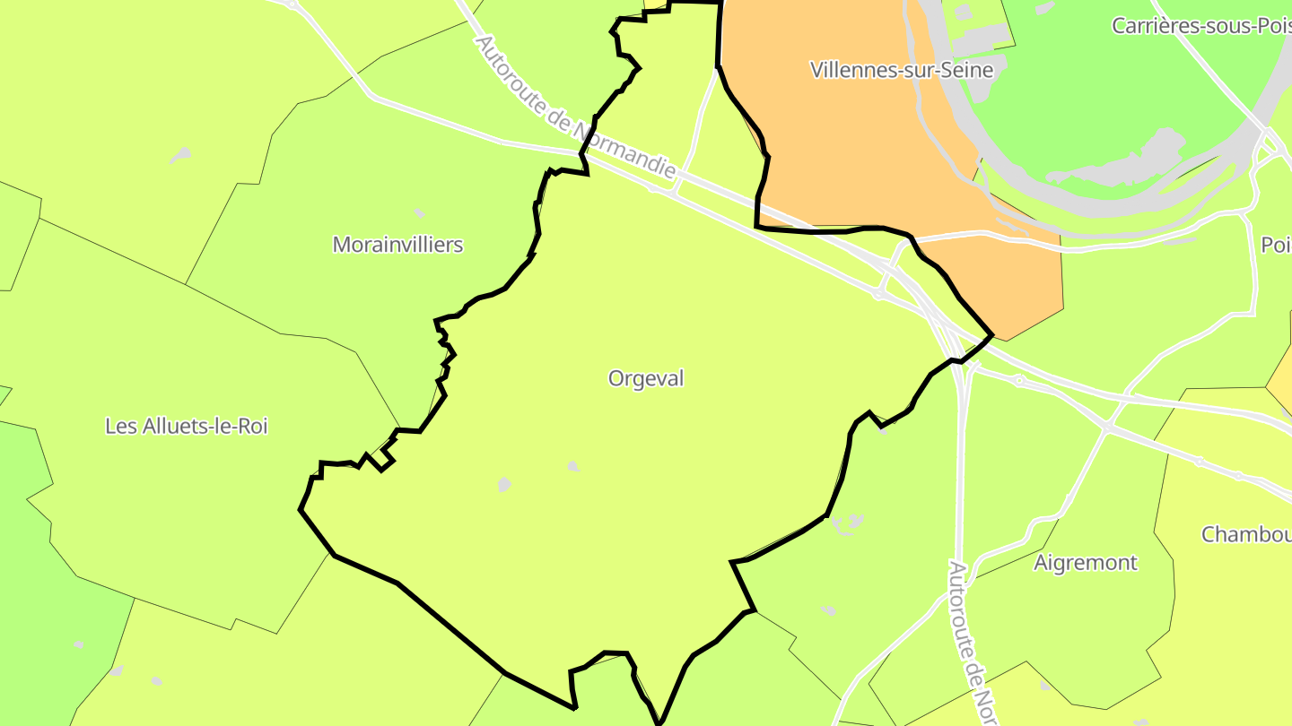 Carte des prix de l'immobilier Orgeval