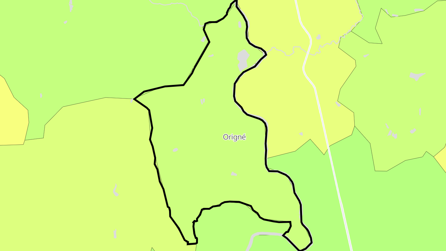 Carte des prix de l'immobilier Origné