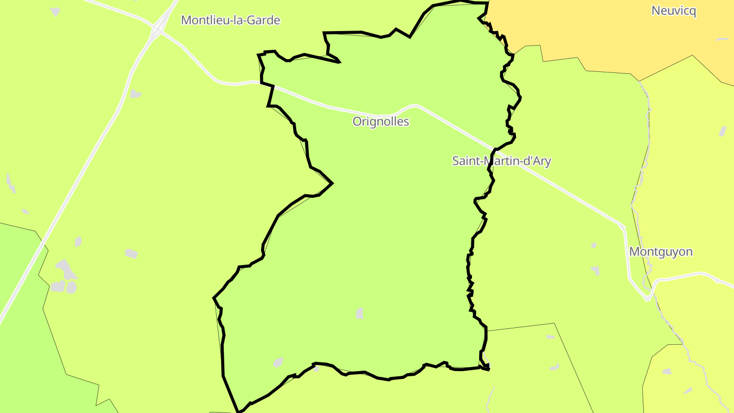 Carte des prix de l'immobilier Orignolles