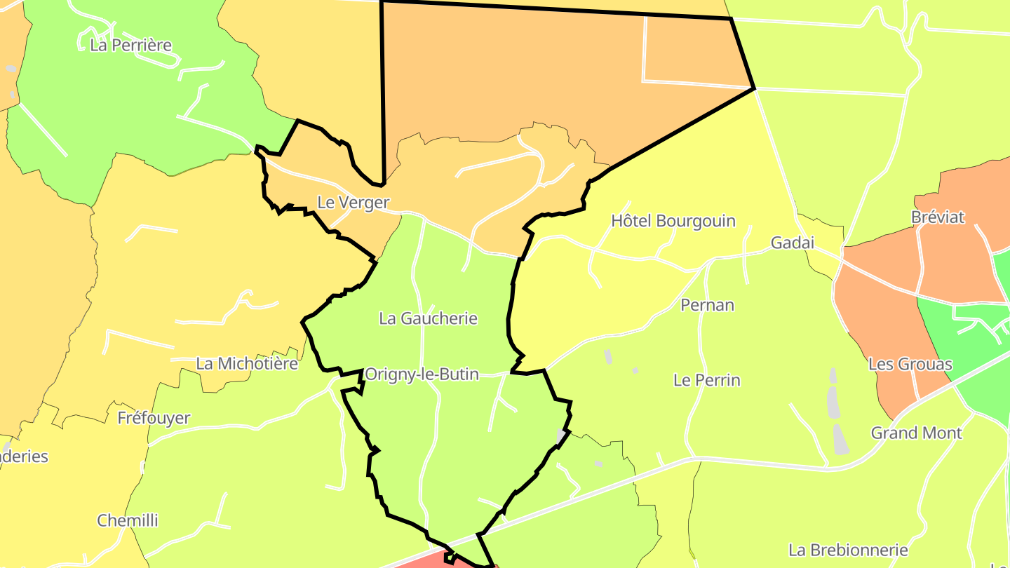 Carte des prix de l'immobilier Origny-le-Butin