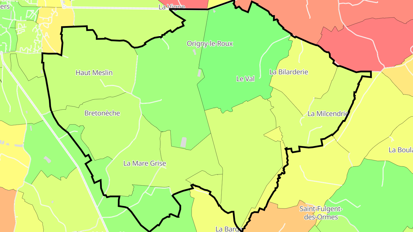 Carte des prix de l'immobilier Origny-le-Roux