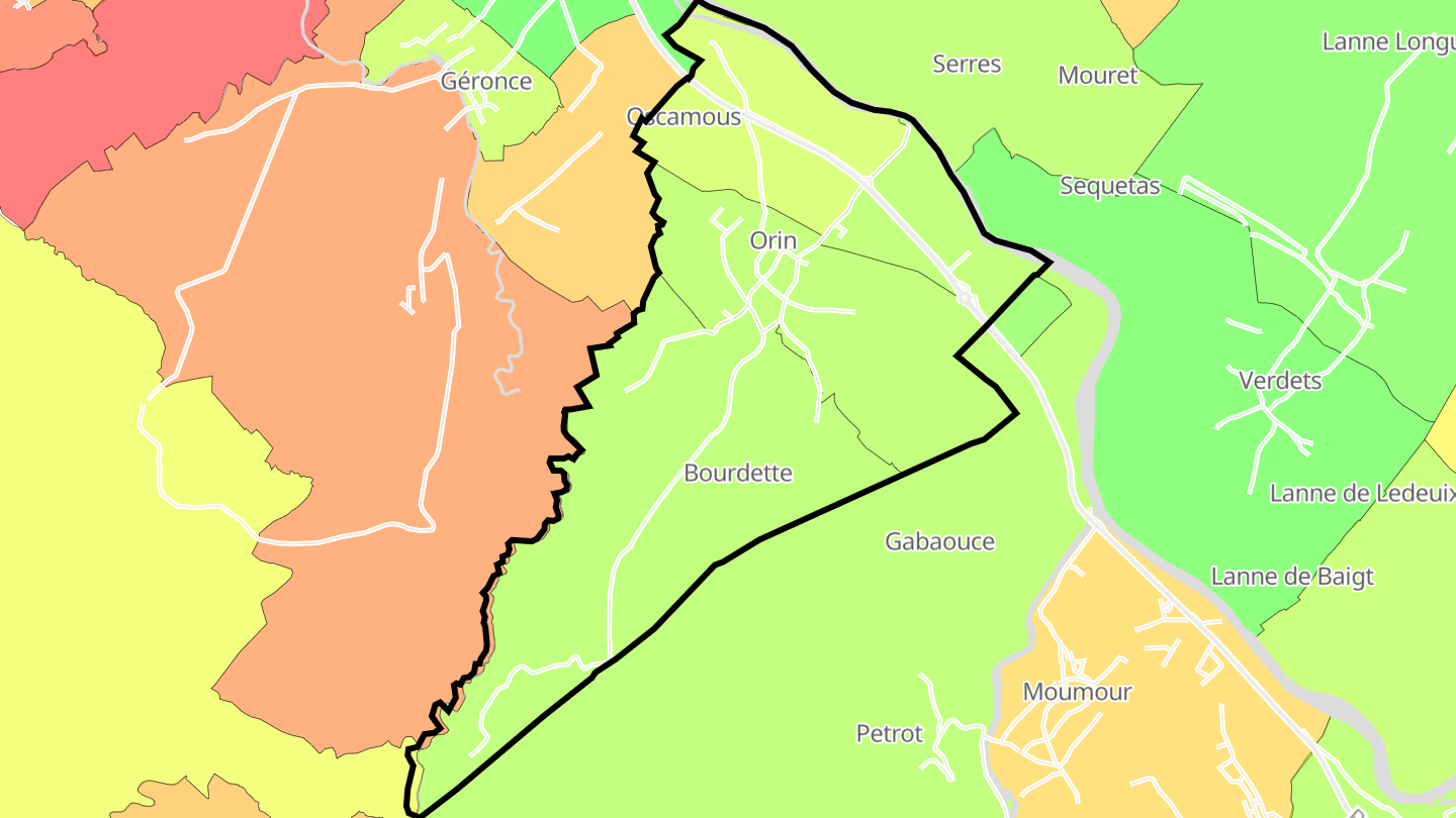 Carte des prix de l'immobilier Orin