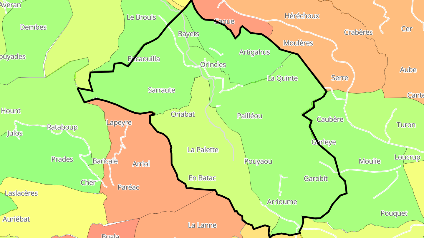 Carte des prix de l'immobilier Orincles