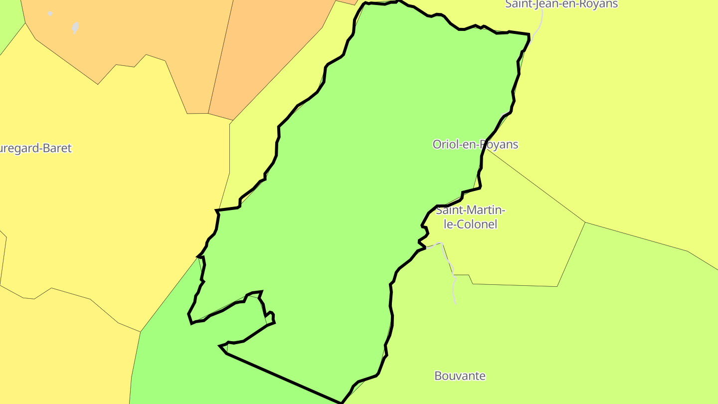 Carte des prix de l'immobilier Oriol-en-Royans