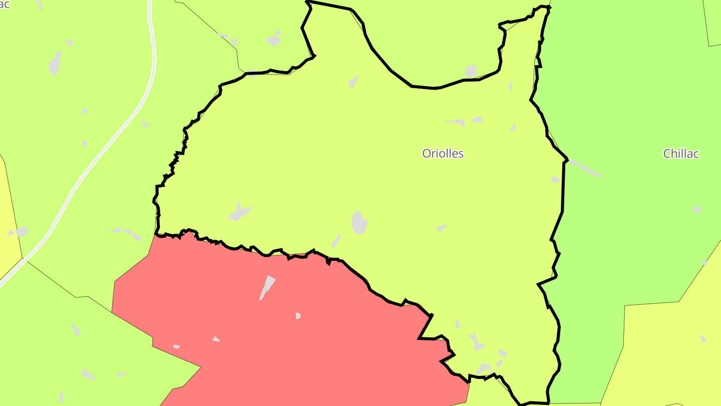 Carte des prix de l'immobilier Oriolles