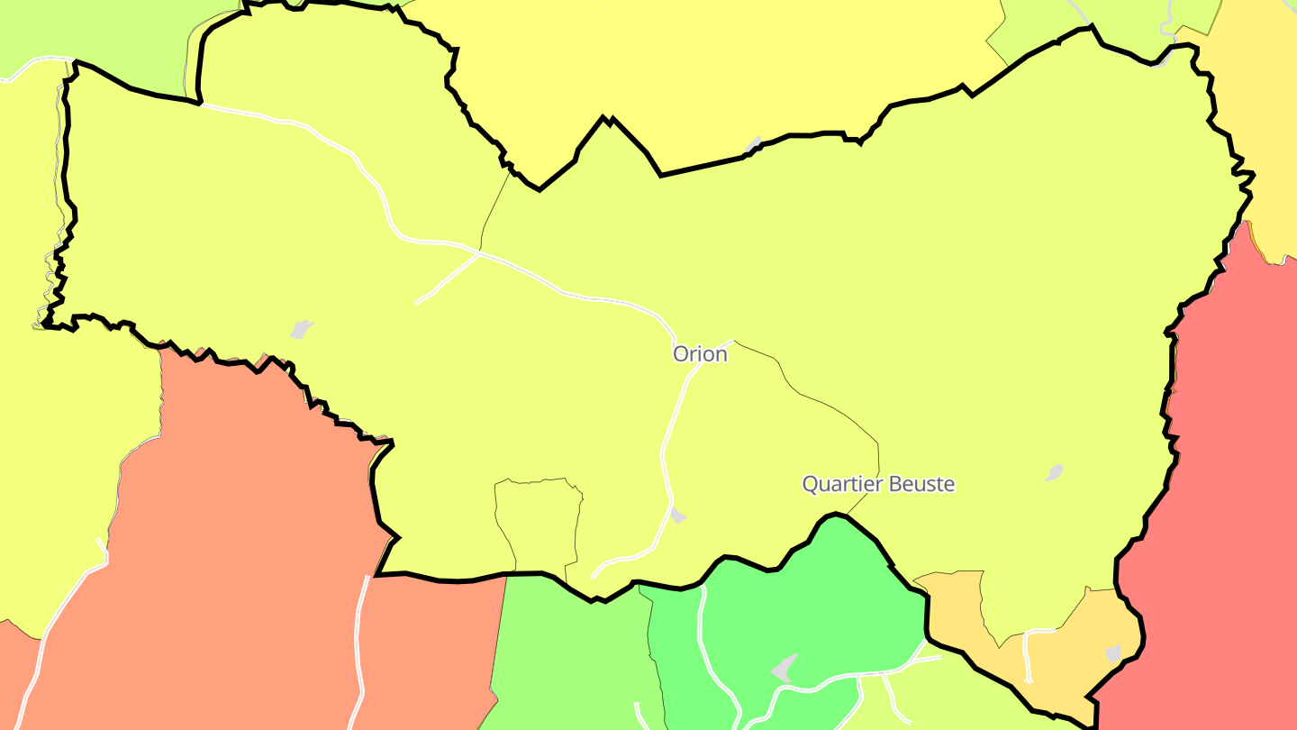 Carte des prix de l'immobilier Orion
