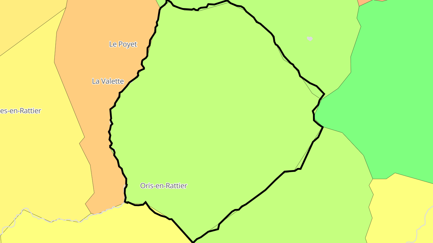 Carte des prix de l'immobilier Oris-en-Rattier