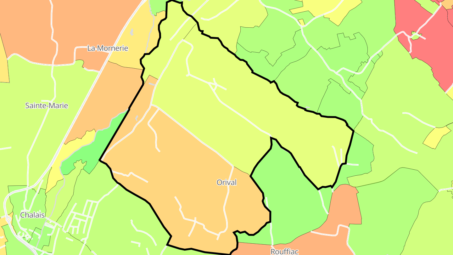 Carte des prix de l'immobilier Orival