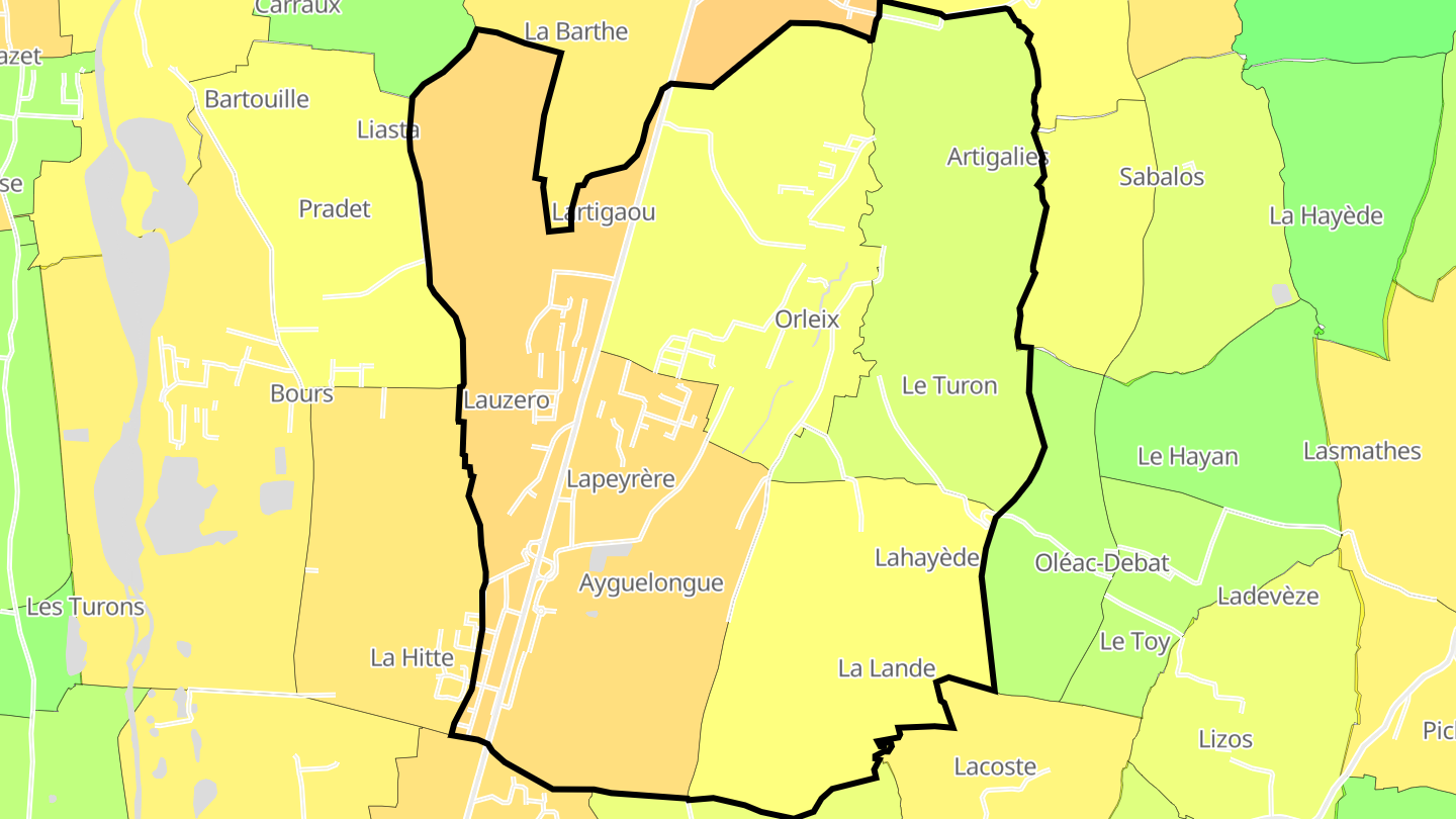 Carte des prix de l'immobilier Orleix