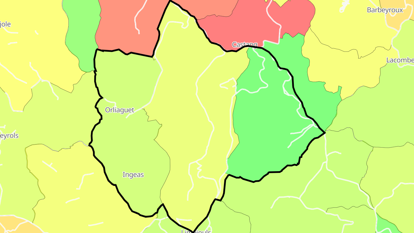 Carte des prix de l'immobilier Orliaguet