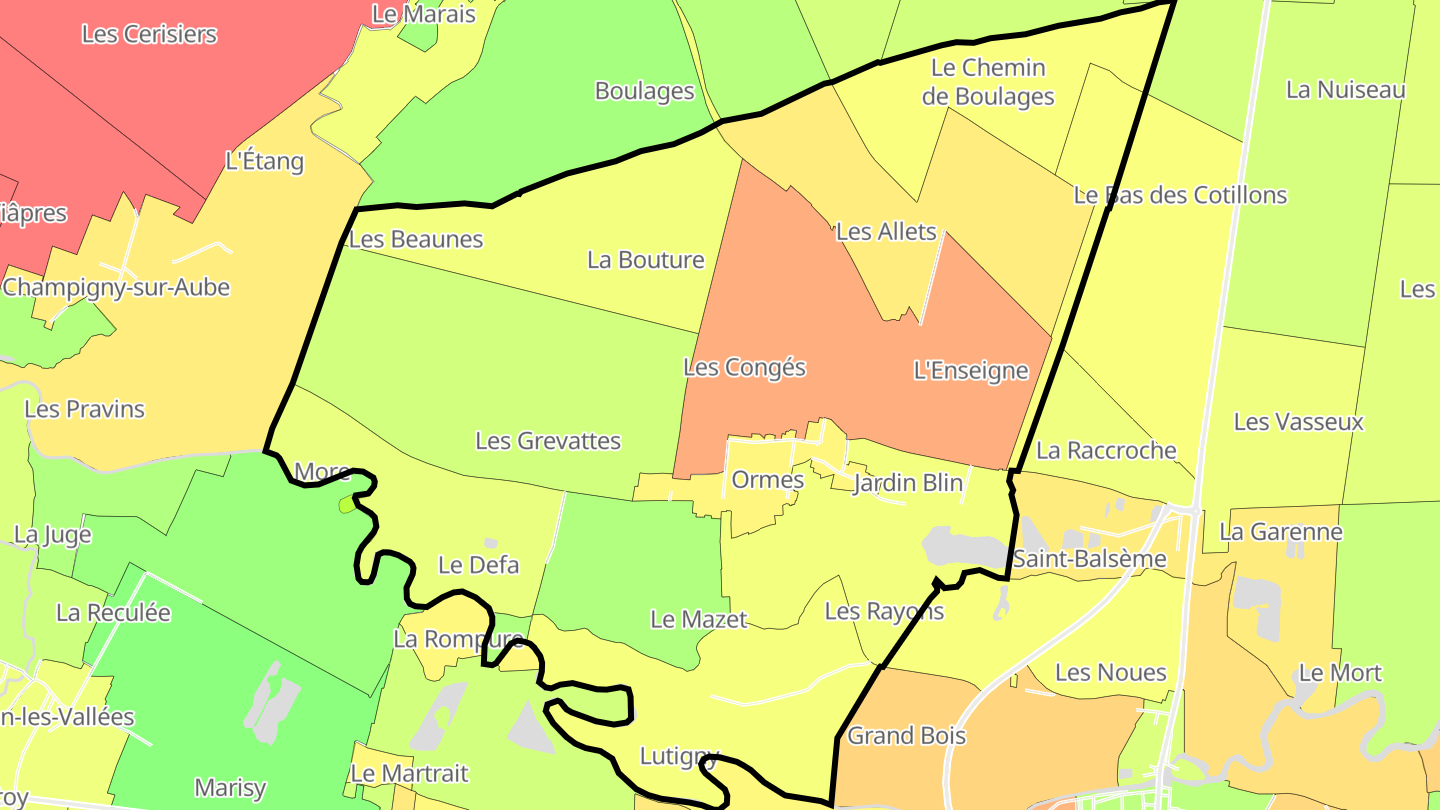Carte des prix de l'immobilier Ormes