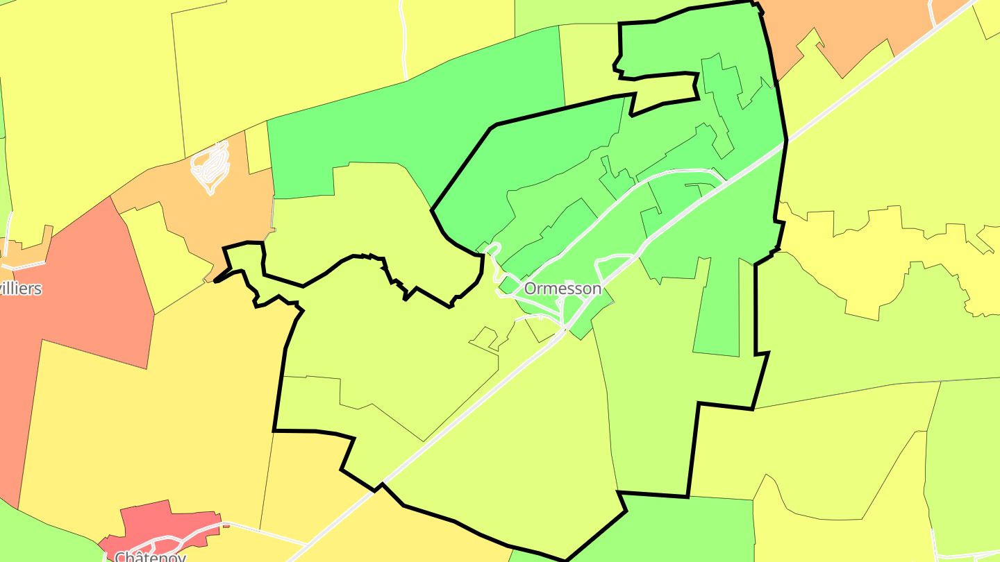 Carte des prix de l'immobilier Ormesson