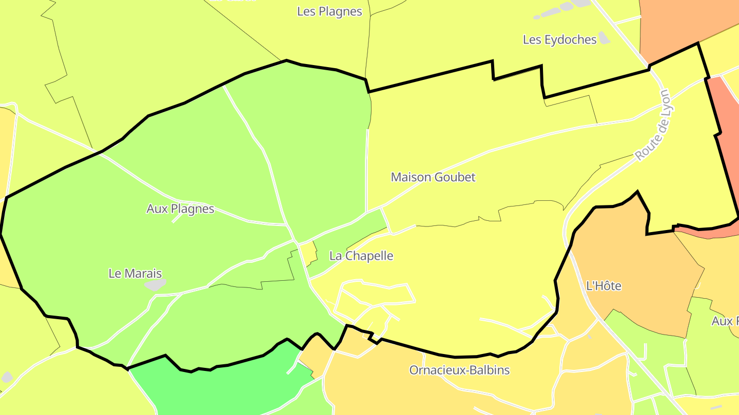Carte des prix de l'immobilier Ornacieux
