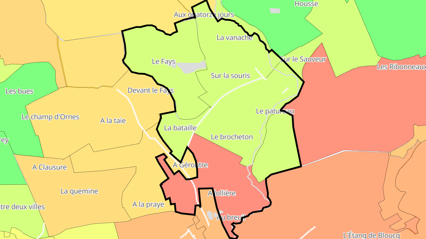 Carte des prix de l'immobilier Ornel