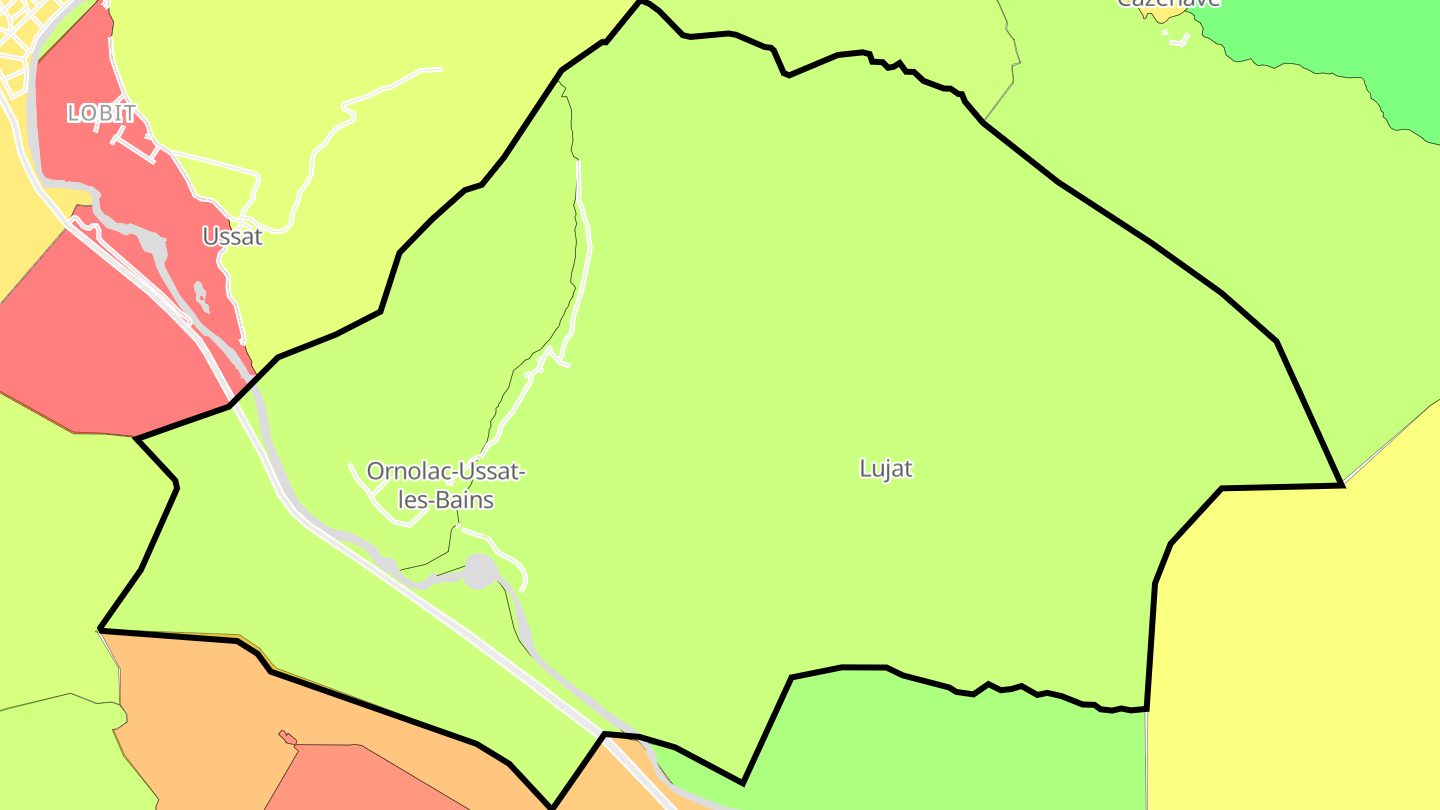 Carte des prix de l'immobilier Ornolac-Ussat-les-Bains