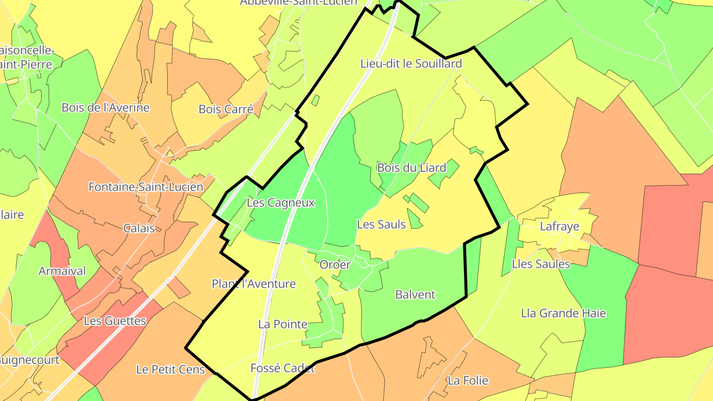 Carte des prix de l'immobilier Oroër