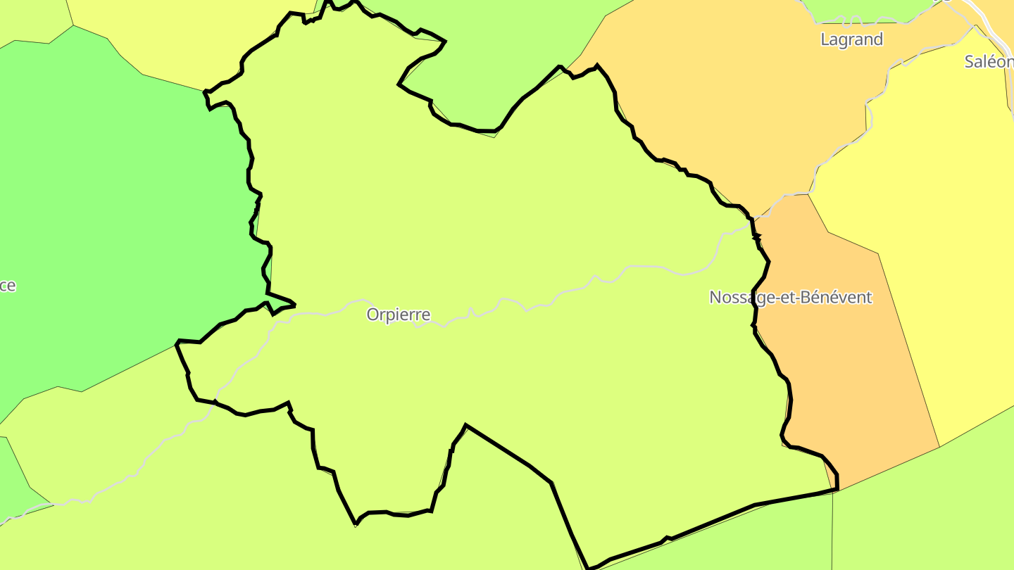 Carte des prix de l'immobilier Orpierre