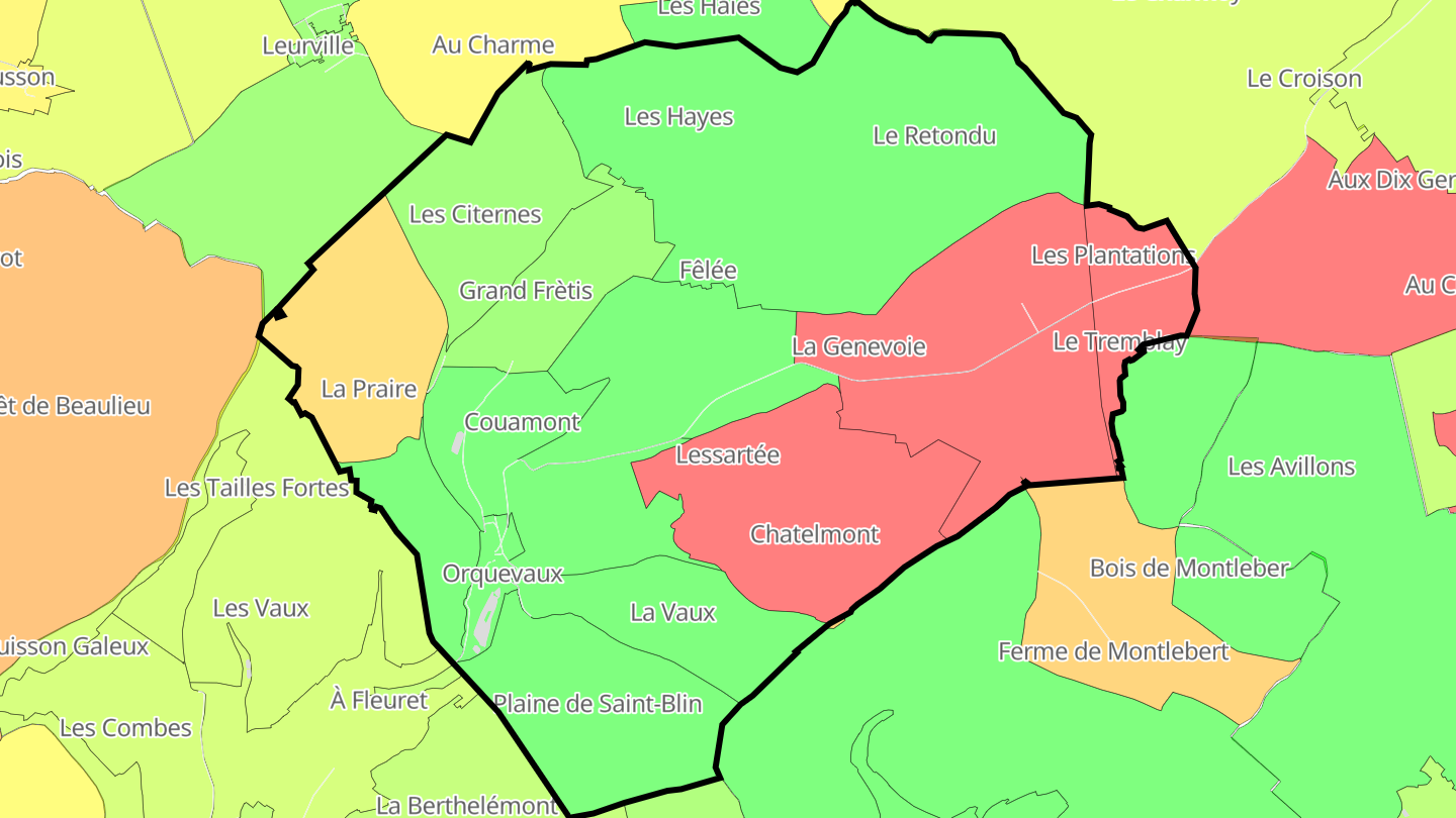 Carte des prix de l'immobilier Orquevaux
