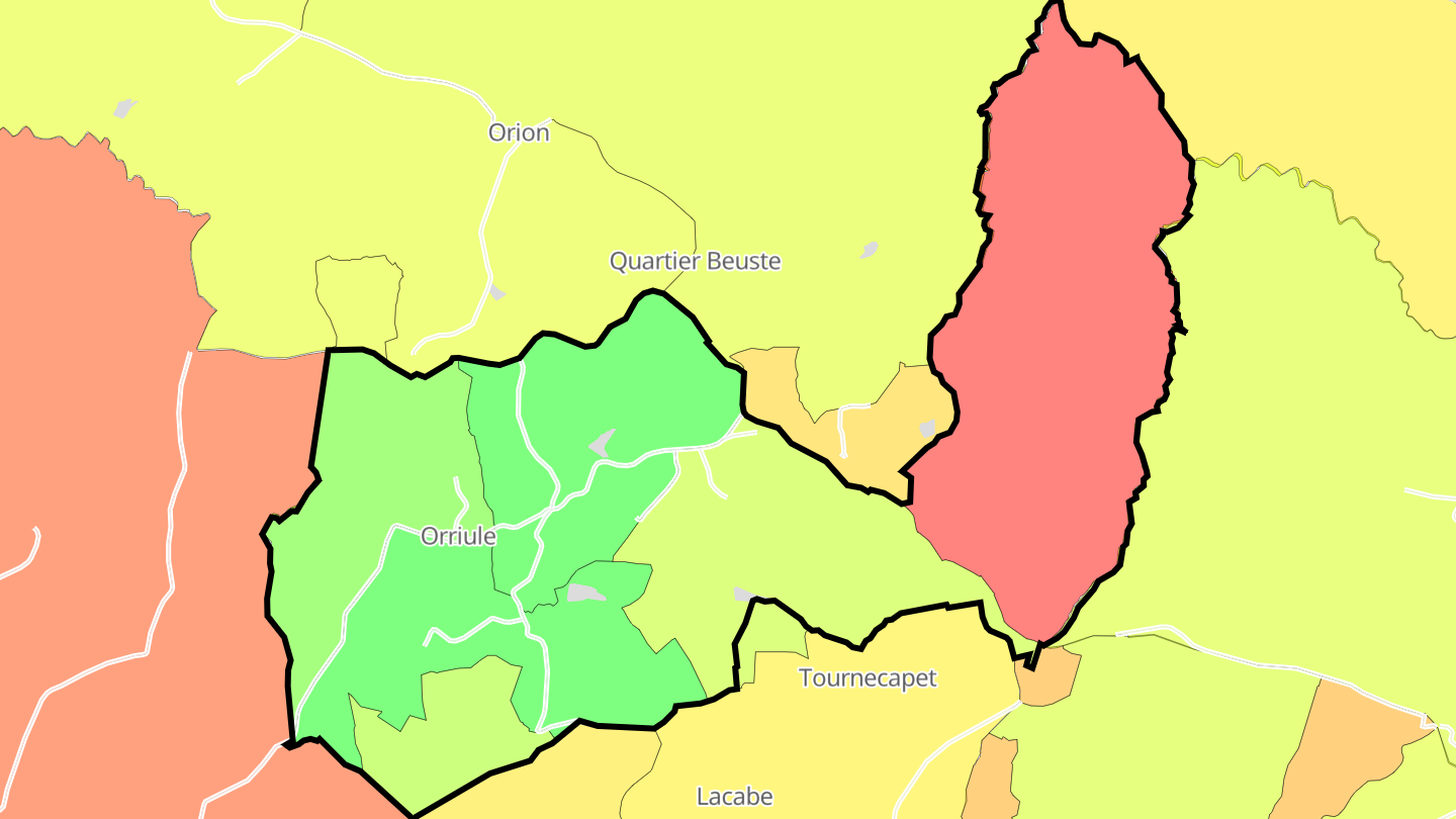 Carte des prix de l'immobilier Orriule