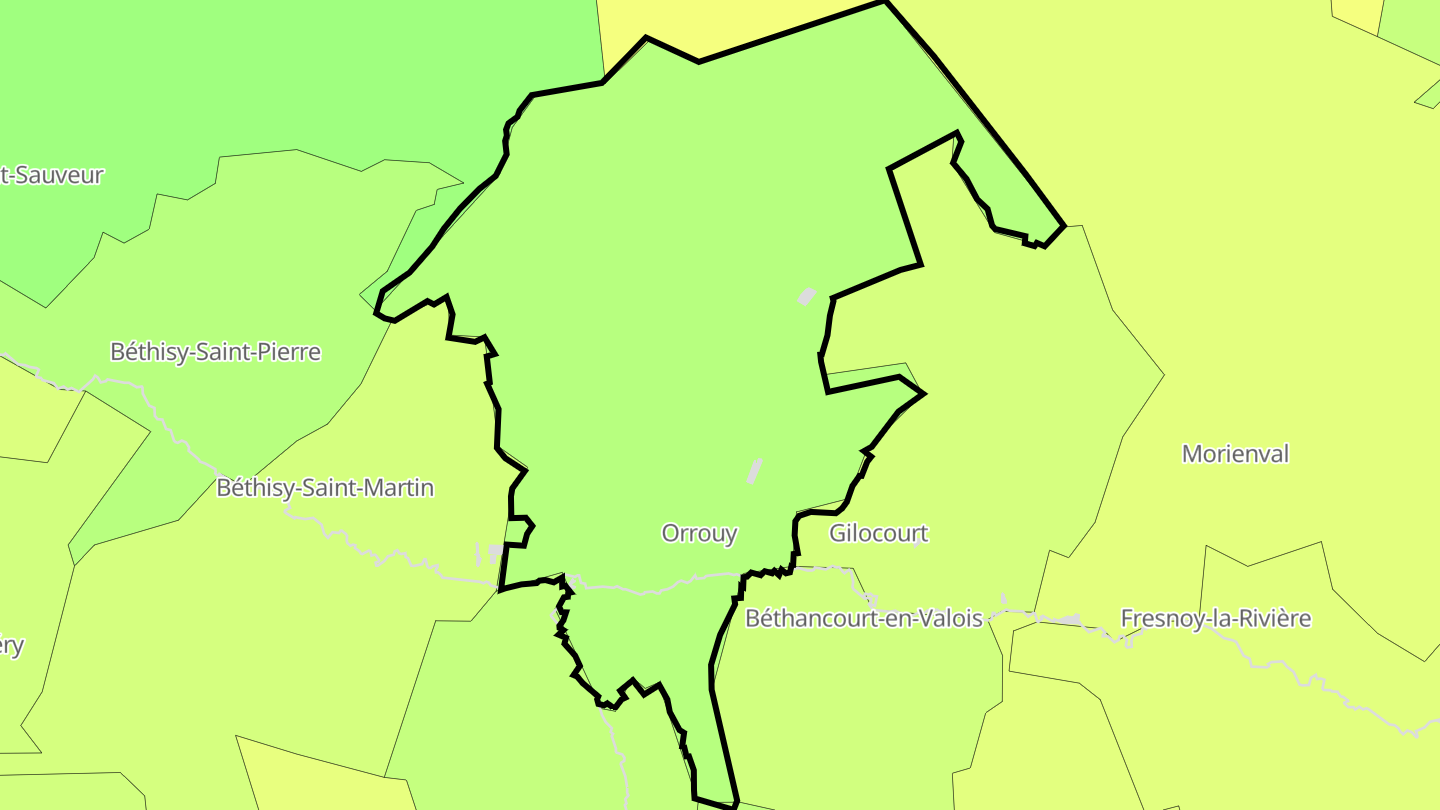 Carte des prix de l'immobilier Orrouy