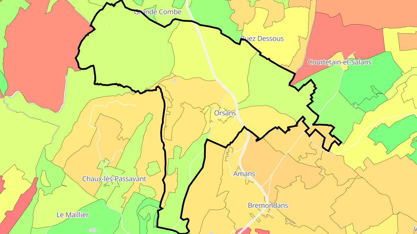 Carte des prix de l'immobilier Orsans