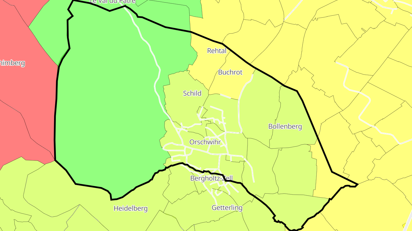 Carte des prix de l'immobilier Orschwihr