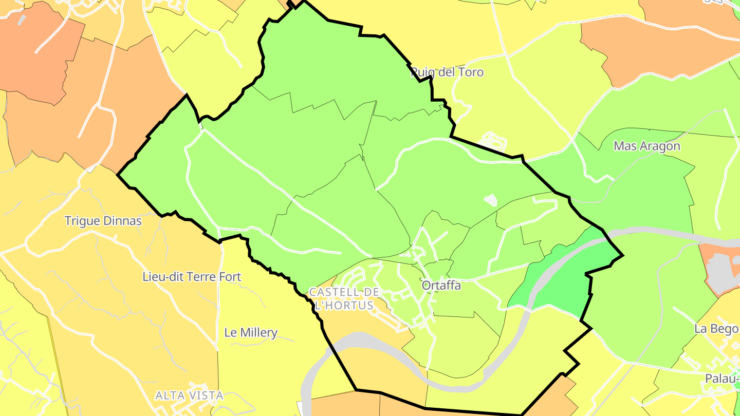 Carte des prix de l'immobilier Ortaffa