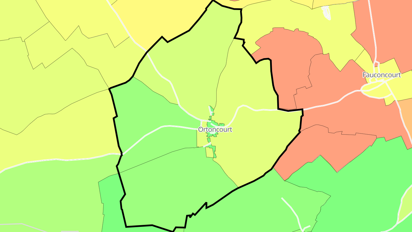 Carte des prix de l'immobilier Ortoncourt