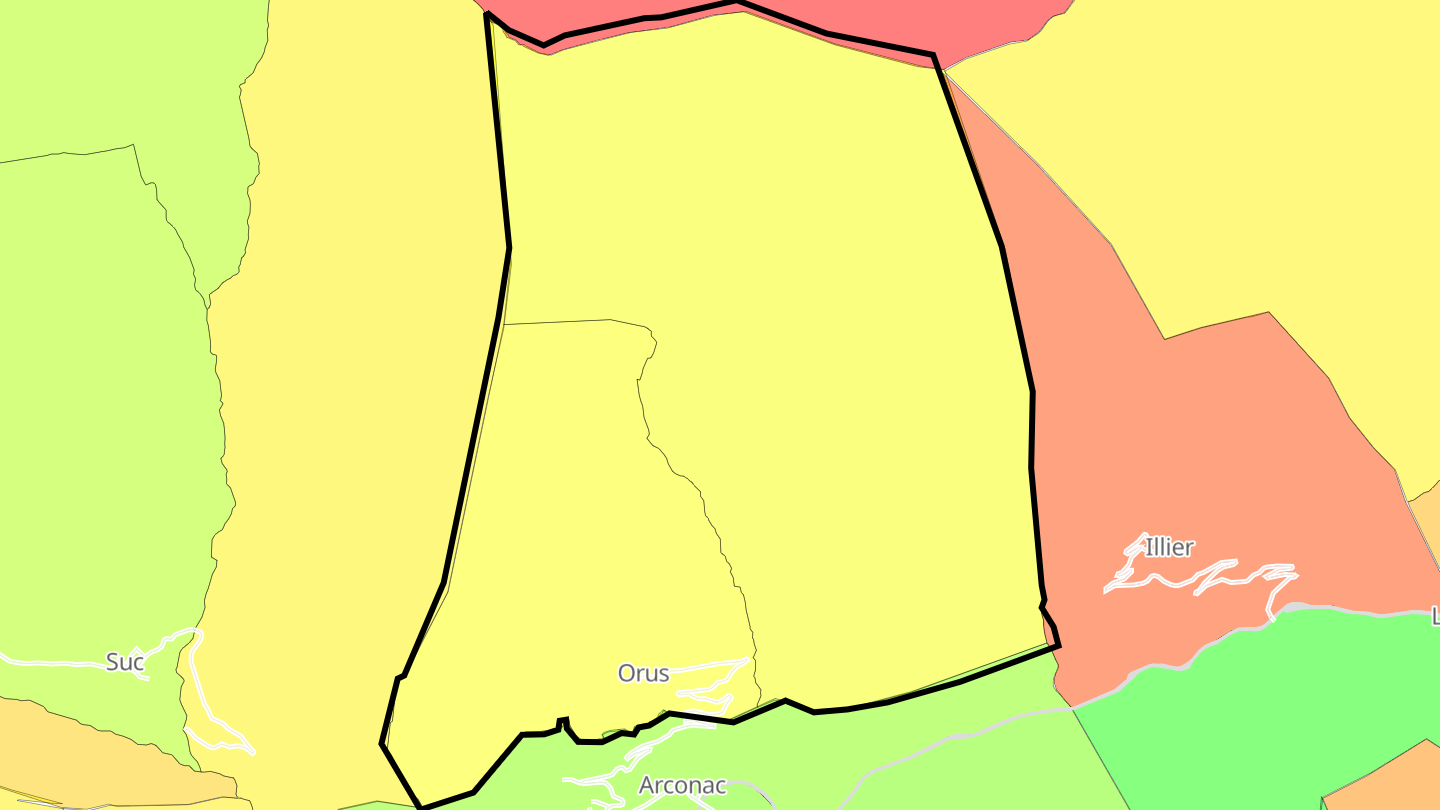 Carte des prix de l'immobilier Orus