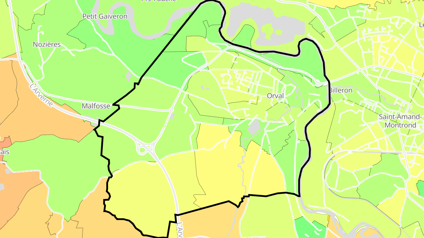 Carte des prix de l'immobilier Orval