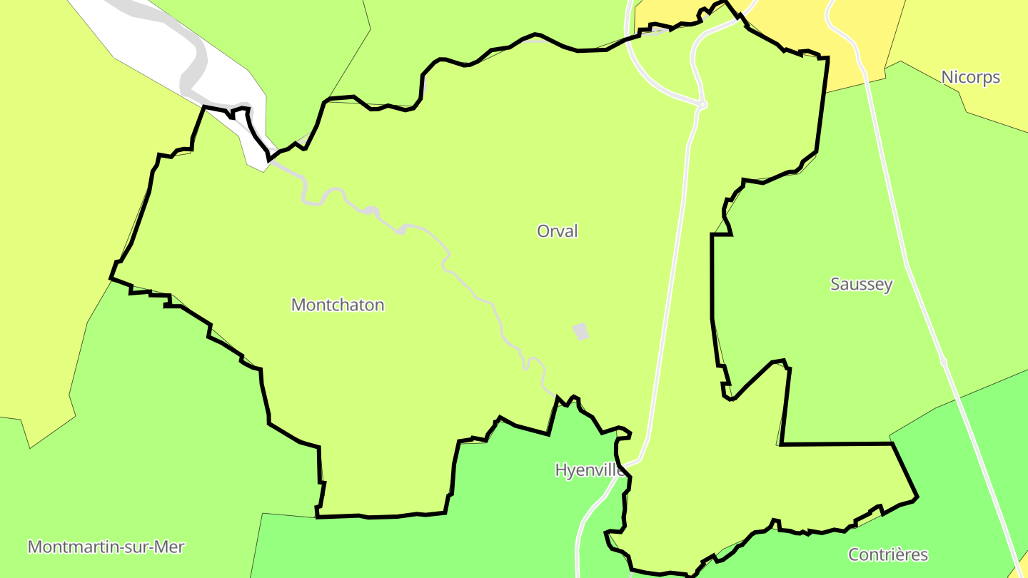 Carte des prix de l'immobilier Orval-sur-Sienne