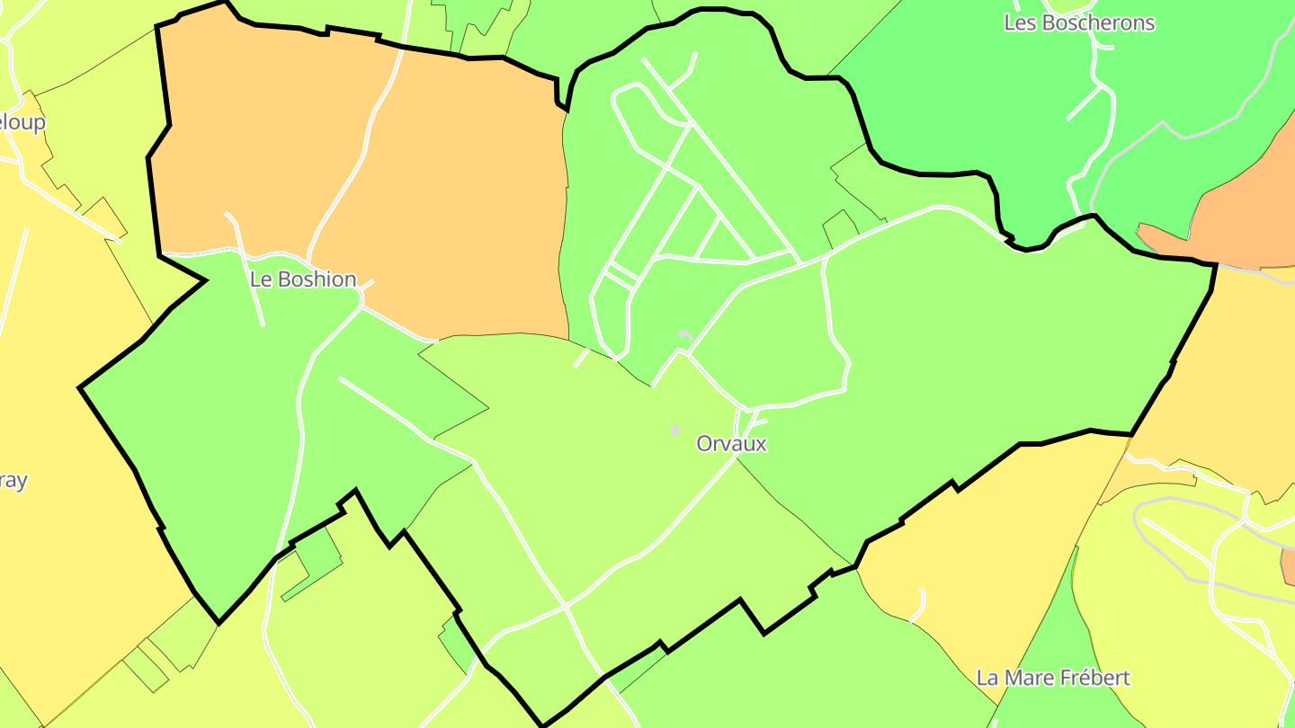 Carte des prix de l'immobilier Orvaux