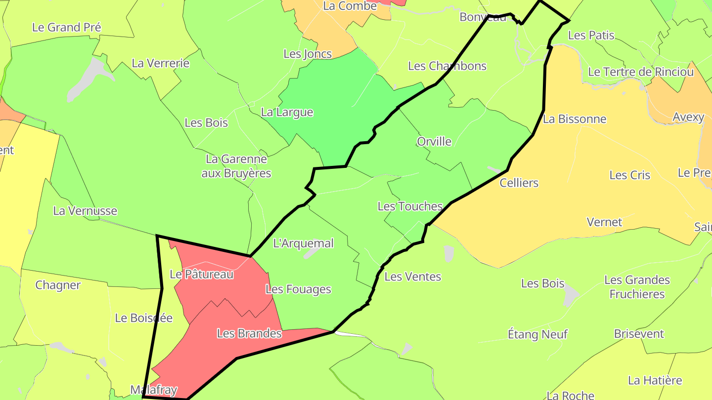 Carte des prix de l'immobilier Orville