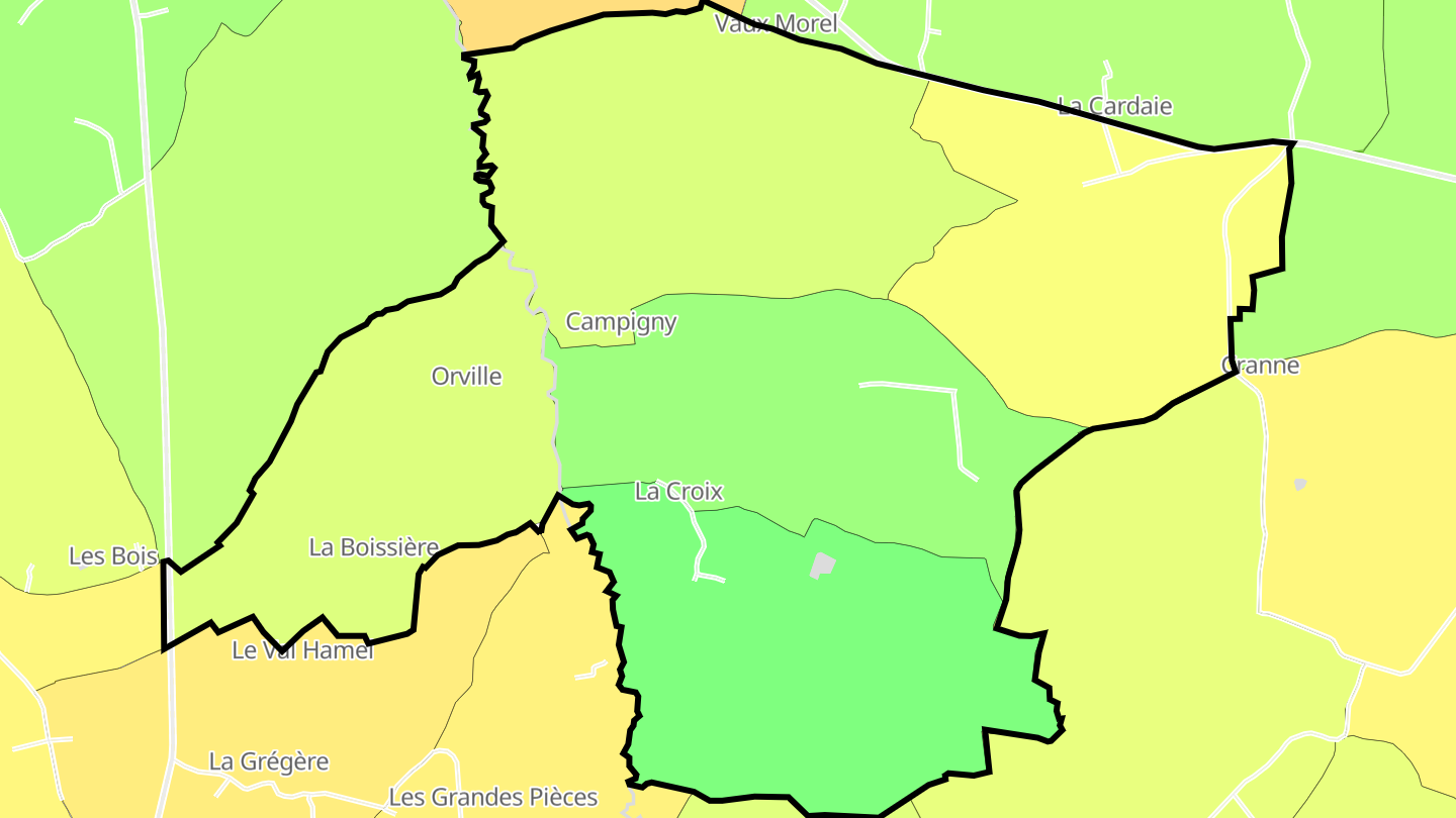 Carte des prix de l'immobilier Orville