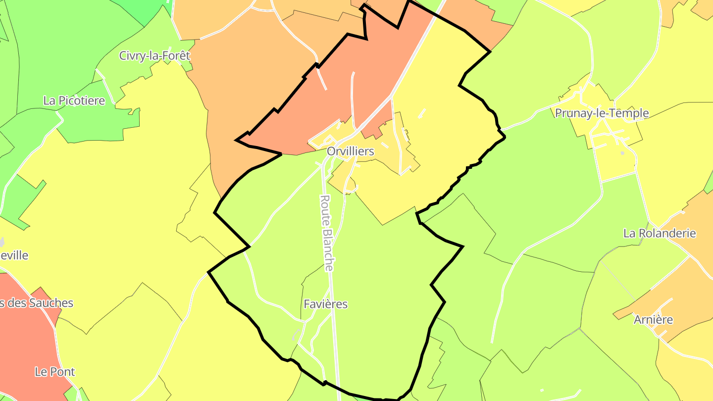 Carte des prix de l'immobilier Orvilliers