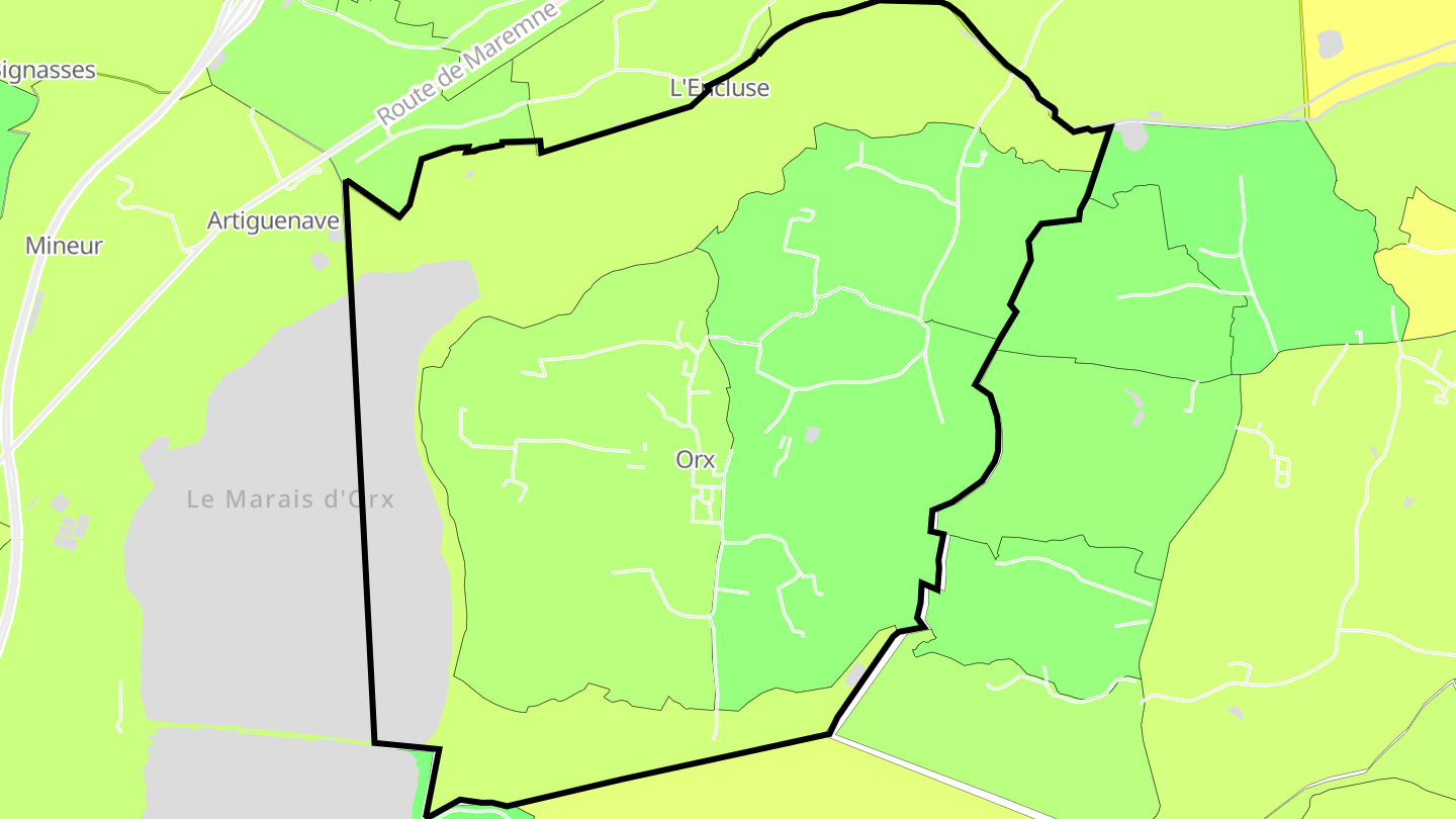 Carte des prix de l'immobilier Orx