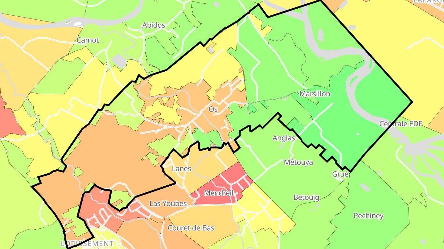 Carte des prix de l'immobilier Os-Marsillon