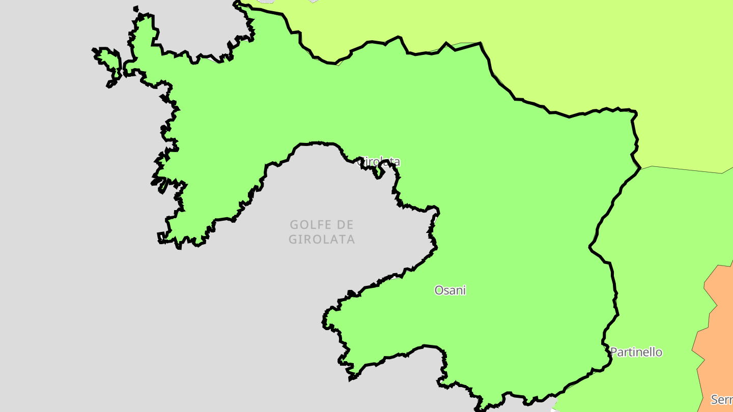 Carte des prix de l'immobilier Osani