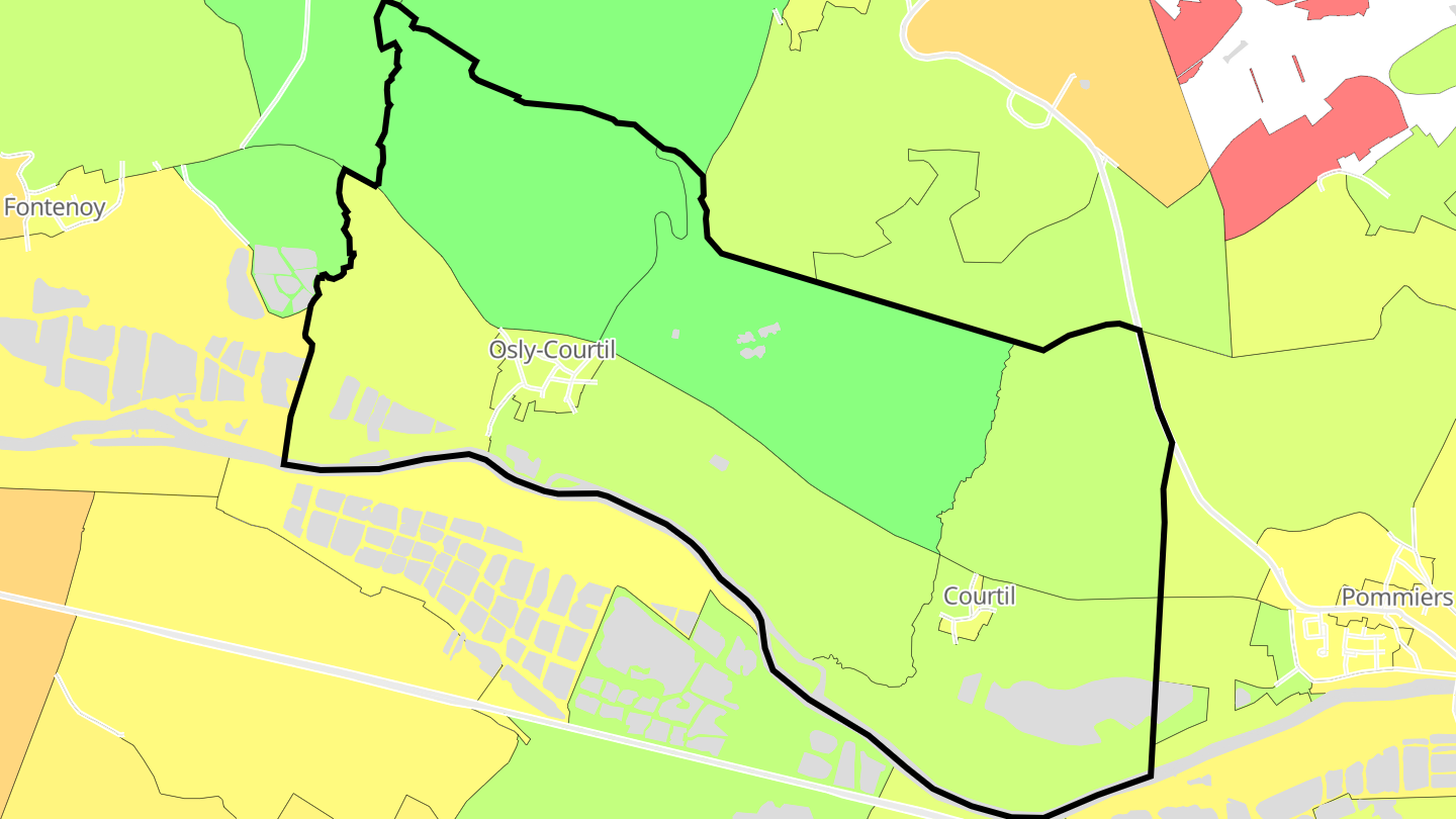 Carte des prix de l'immobilier Osly-Courtil