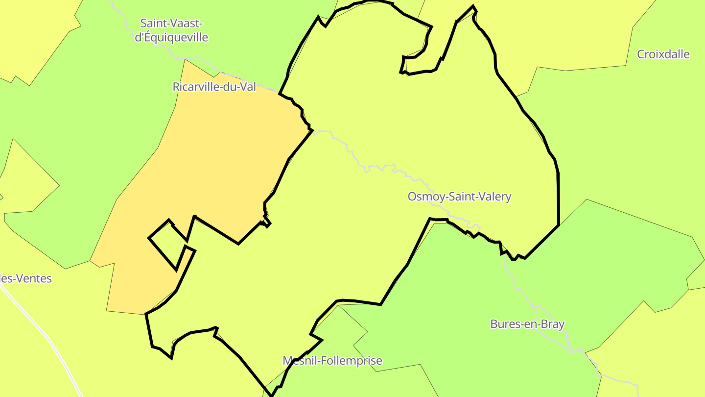 Carte des prix de l'immobilier Osmoy-Saint-Valery