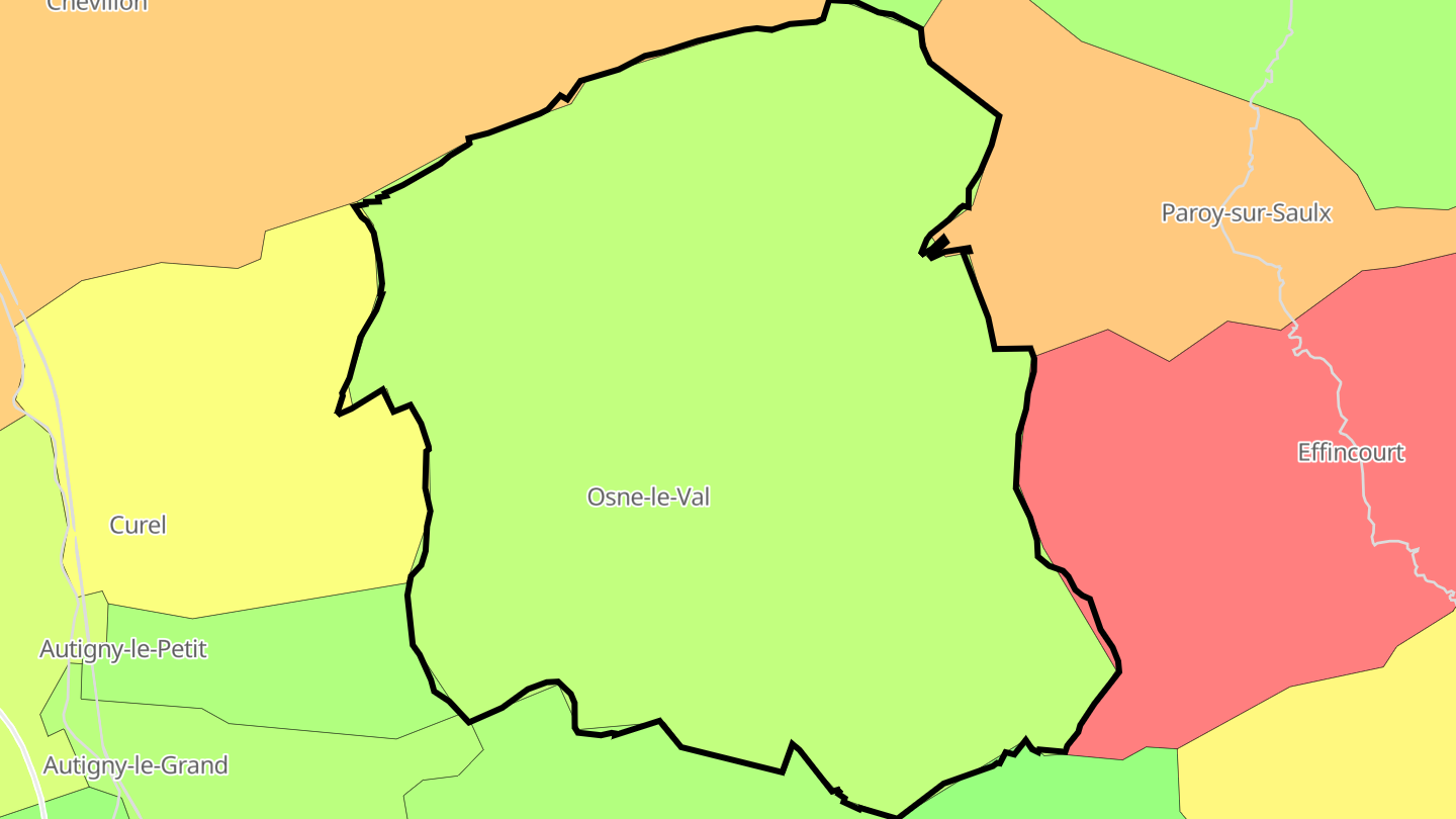 Carte des prix de l'immobilier Osne-le-Val